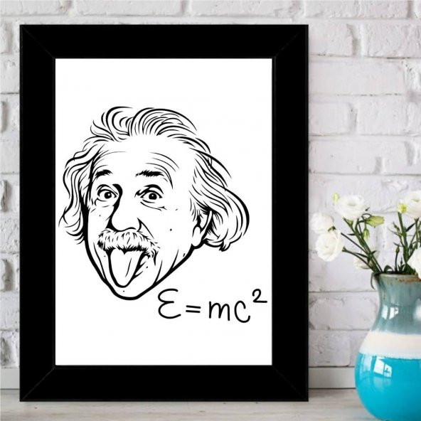 Albert Einstein Tasarımlı İsim Yazılı Çerçeve -15 - 1