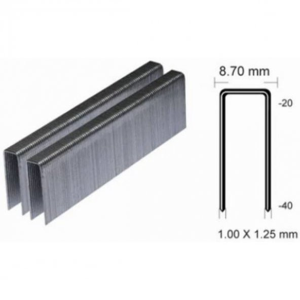 AKDENİZ 9220 Zımba Teli 20 mm (9240 Havalı Tabancalar için)