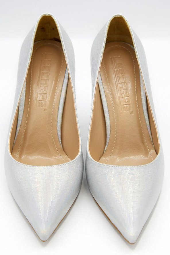 Kadın Parlak Saten Gold Topuk Detaylı Stiletto - 8