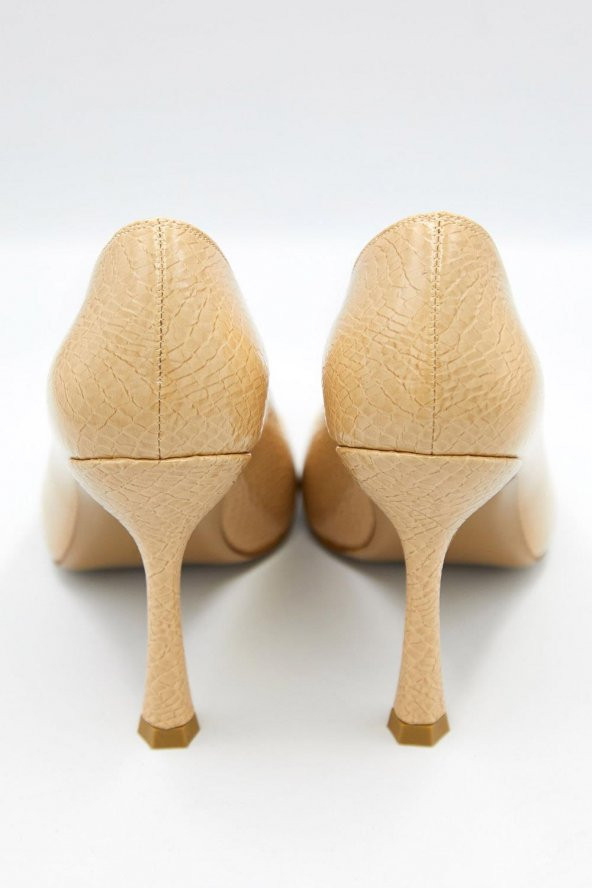 Kadın Desenli Rugan Gold Detaylı Stiletto - 10
