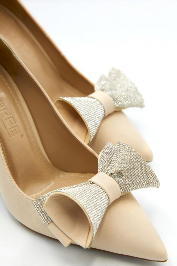 Kadın Fiyonk Detaylı Saten Stiletto - 3