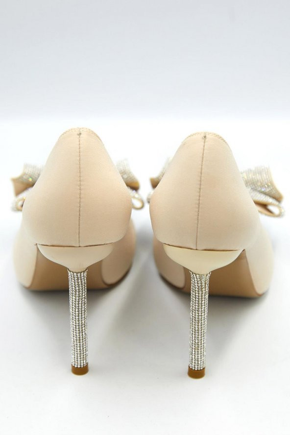 Kadın Fiyonk Detaylı Saten Stiletto - 4