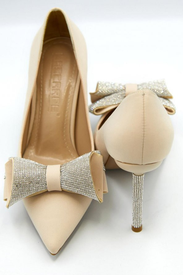 Kadın Fiyonk Detaylı Saten Stiletto - 7