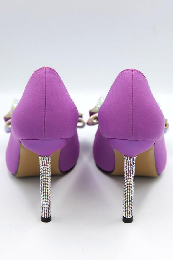 Kadın Fiyonk Detaylı Saten Stiletto - 10