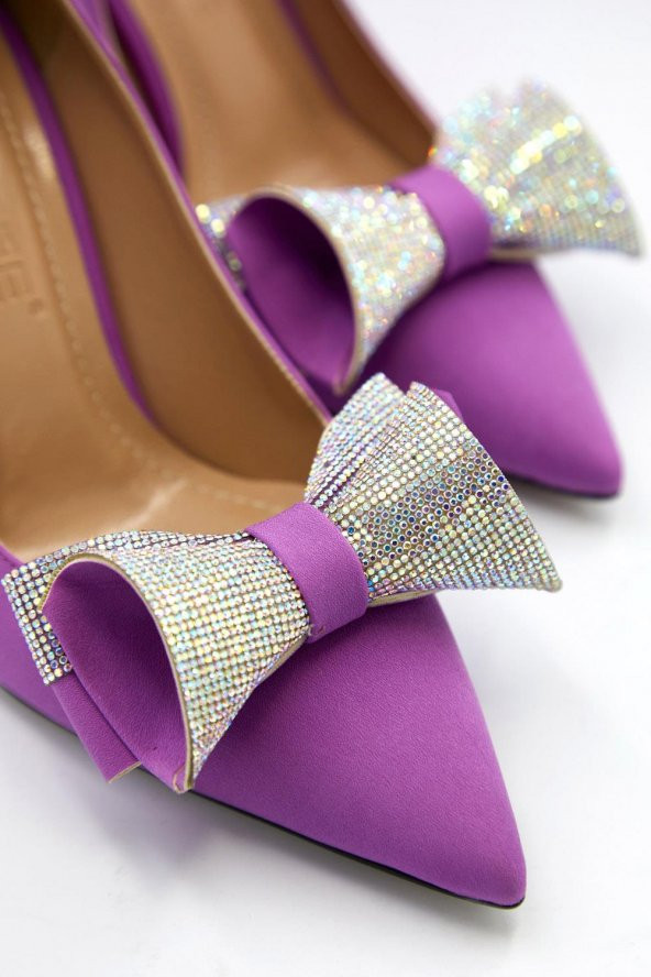 Kadın Fiyonk Detaylı Saten Stiletto - 12