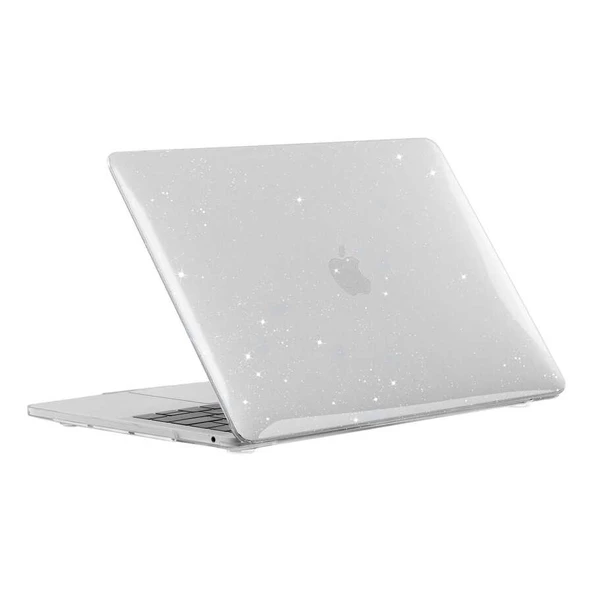 Apple Macbook Air 13.6inç 2022 M2 A2681 Kılıf Simli Ön Arka Kapak - 2
