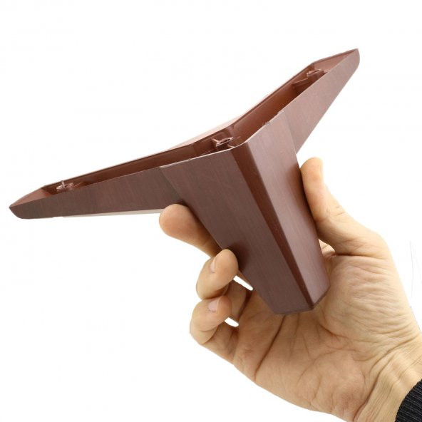 Lüks Mobilya Kanepe Sehpa Puf Koltuk Ayağı 10 cm Kahverengi Ahşap Desenli Baza Ayak - Resim 5