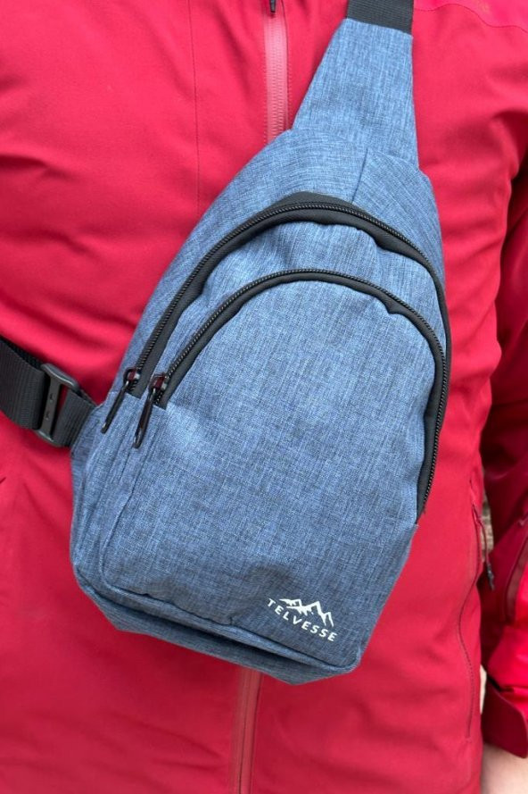 Burgos Unisex 3 Bölmeli Su Geçirmez Çapraz Askılı Bel Omuz Çanta Göğüs Günlük Bodybag M1 Mavi - 6