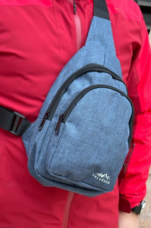Burgos Unisex 3 Bölmeli Su Geçirmez Çapraz Askılı Bel Omuz Çanta Göğüs Günlük Bodybag M1 Mavi - 7