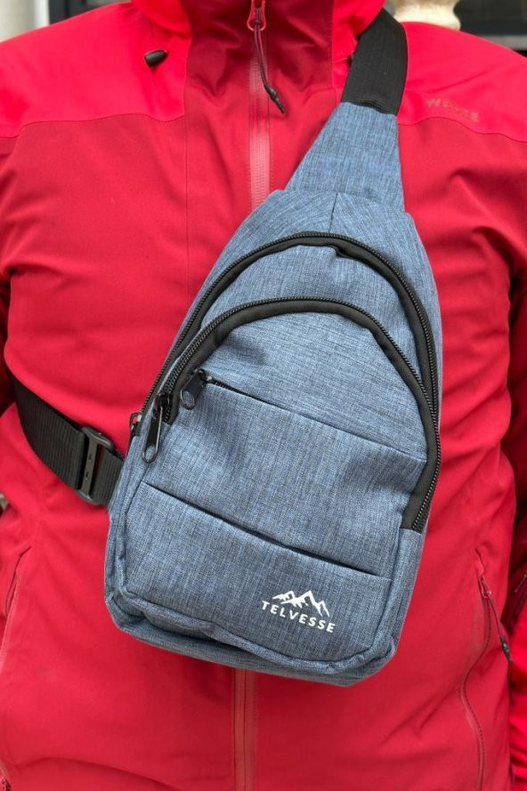 Burgos Unisex 3 Bölmeli Su Geçirmez Çapraz Askılı Bel Omuz Çanta Göğüs Günlük Bodybag M3 Mavi - 7