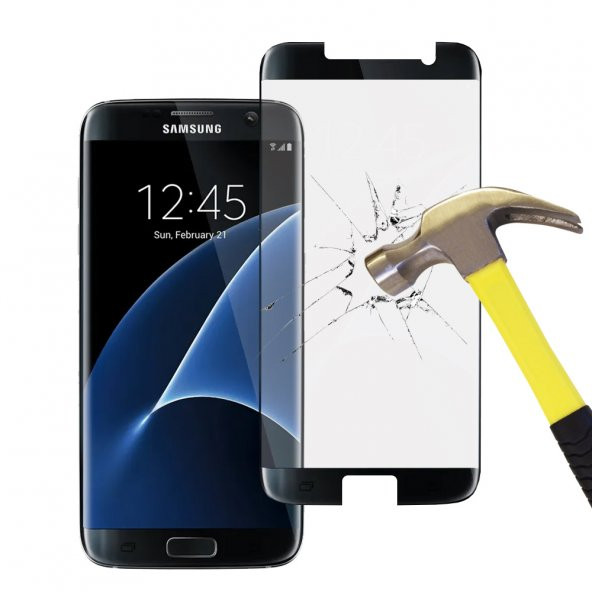 Samsung Galaxy S7 Edge Tam Kaplayan Kavisli Cam Ekran Koruyucu - 1