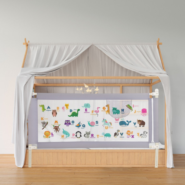 Kademeli Yükseklik Ayarlanabilir (Extra Yüksek) Yatak Bariyeri 150 cm En x (64-94) cm Yükseklik - 6