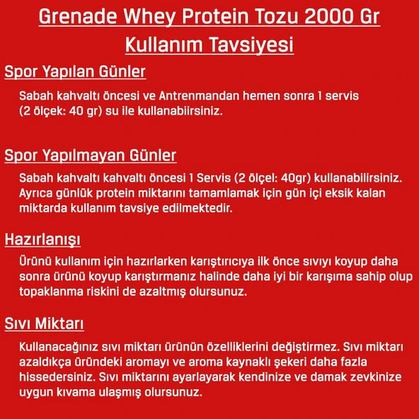 Grenade Whey Protein Tozu Çikolata Aromalı 2000 Gr 50 Servis Shaker ve Havlu Hediye - 4
