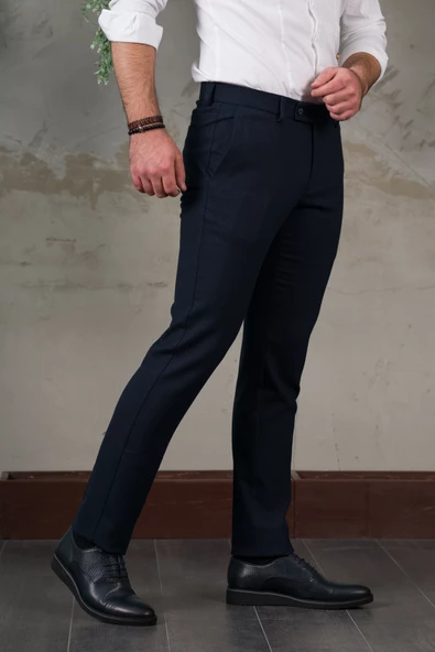 ECER REGULAR FİT YAN CEP BORU PAÇA ERKEK KIŞLIK KUMAŞ PANTOLON - 6