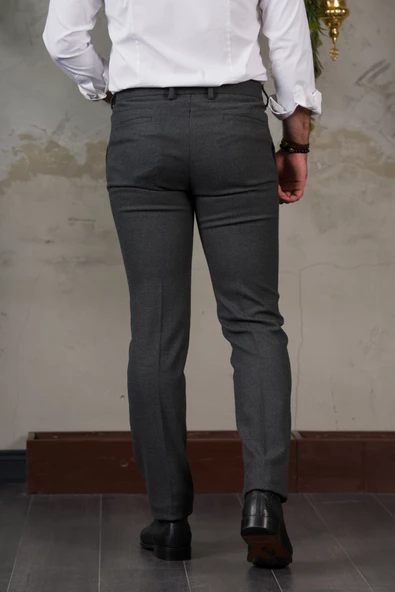 ECER REGULAR FİT YAN CEP BORU PAÇA ERKEK KIŞLIK KUMAŞ PANTOLON - 4