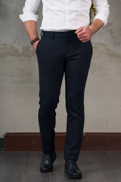 ECER REGULAR FİT YAN CEP BORU PAÇA ERKEK KIŞLIK KUMAŞ PANTOLON - 8