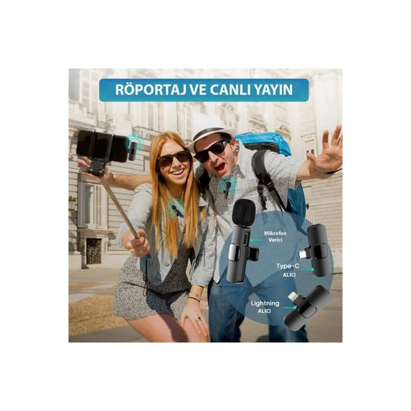 Daytona K9-L2 Kablosuz lightning 2'li yaka mikrofonu - Resim 3