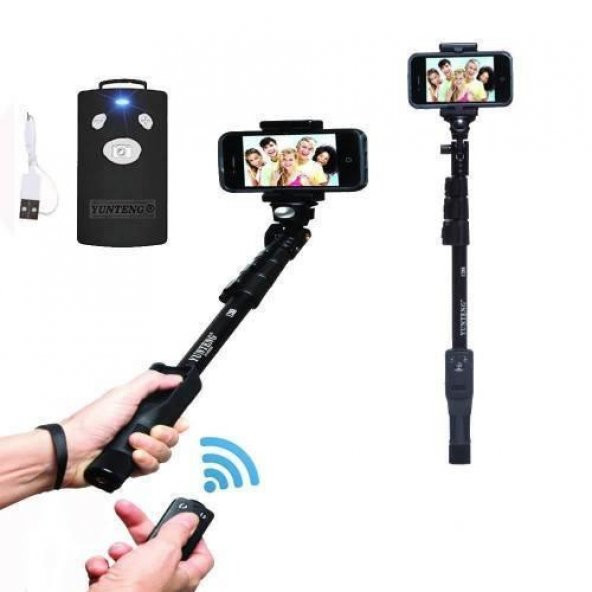 Tripod Bluetooth Kumandalı Kablosuz Selfie Çubuğu Monopod