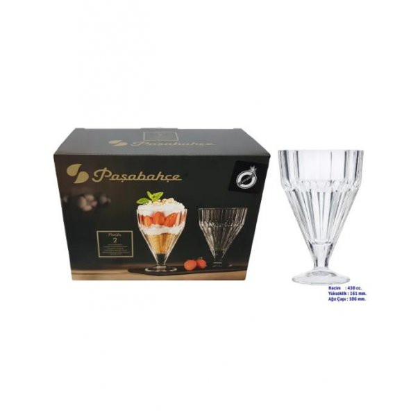 Paşabahçe 68136 Pleats Dondurmalık Ayaklı Sunum Kase 2 Adet - 2