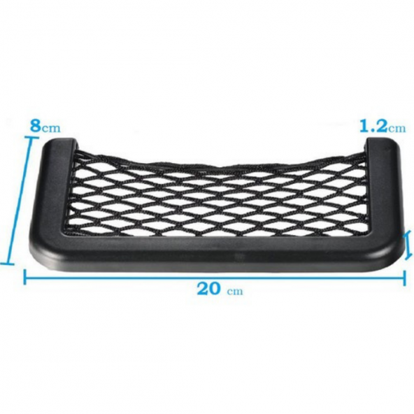 Plastik Kenarlı Yapıştırmalı Araç Içi Pratik Fileli Ceplik 20*8 Cm - 3