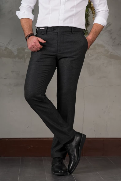 ECER REGULAR FİT YAN CEP BORU PAÇA ERKEK KUMAŞ PANTOLON - Resim 5