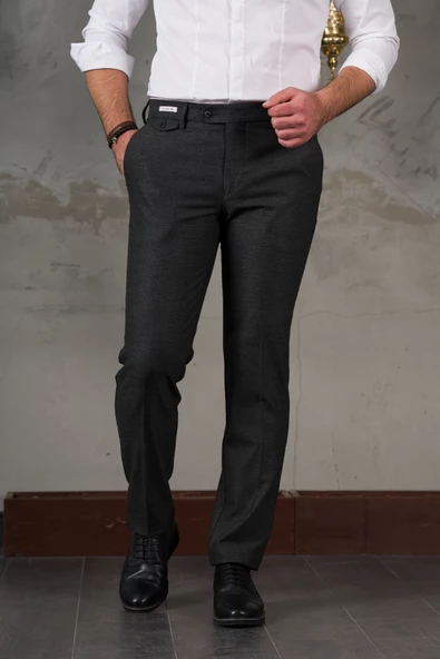 ECER REGULAR FİT YAN CEP BORU PAÇA ERKEK KUMAŞ PANTOLON - Resim 7