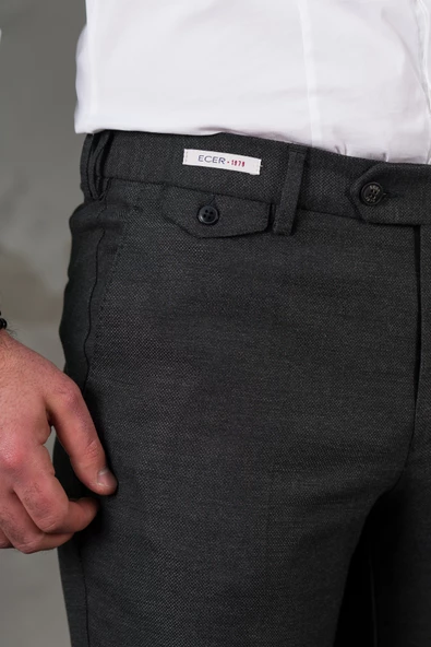 ECER REGULAR FİT YAN CEP BORU PAÇA ERKEK KUMAŞ PANTOLON - Resim 9