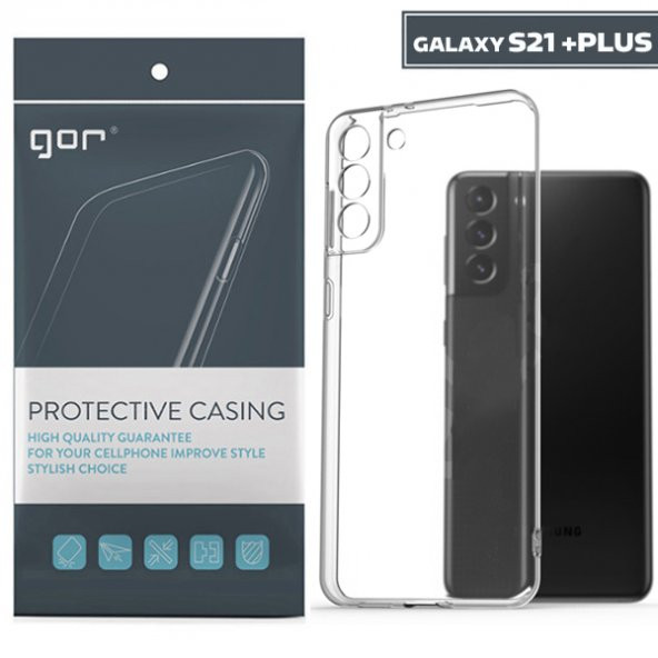 GOR Samsung Galaxy S21+ Plus Kılıf Kamera Korumalı Şeffaf Silikon Kılıf