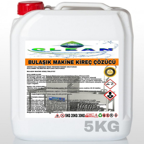 BULAŞIK MAKİNE KİREÇ ÇÖZÜCÜ 5KG