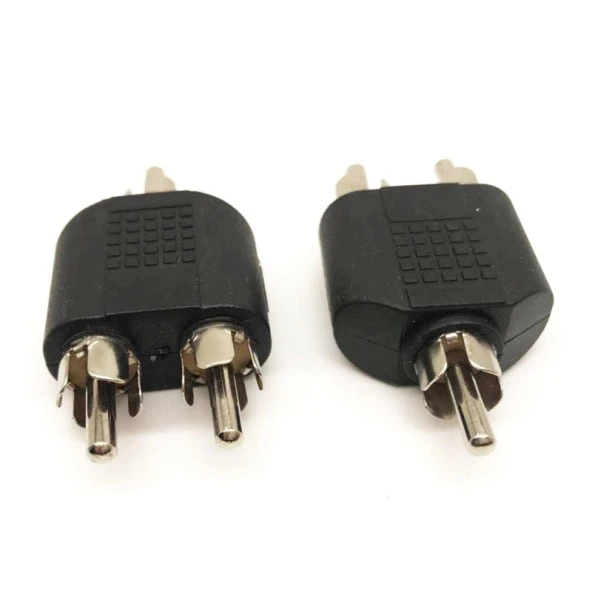 1 Rca Erkek To 2 Rca Erkek Çevirici Jack - Resim 2
