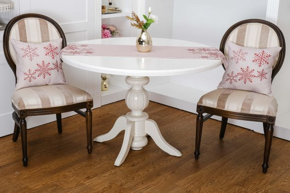Finezza Kartanesi Baskılı Kumaştan Beje Kırmızı Kırlent 45x45 -1376 - 3
