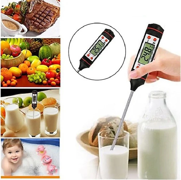 Dijital Gıda Termometresi Süt Yemek Sıcaklık Ölçer Pil Dahil - 2