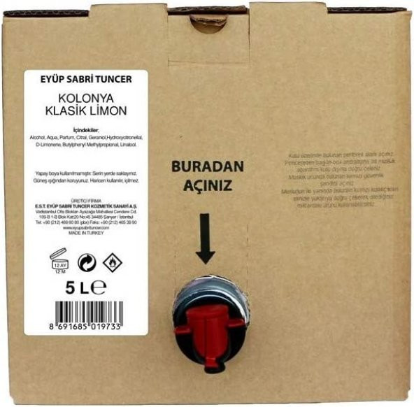 Eyüp Sabri Tuncer Klasik Limon Kolonyası 5 Litre Bag in Box - 2