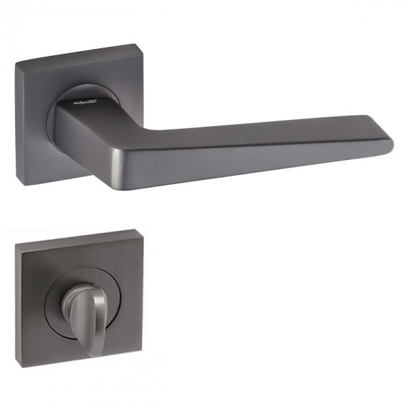 Doğanlar Penta Kare Rozetli Wc Kapı Kolu Antrasit