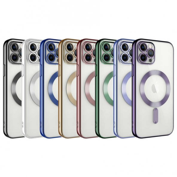 Apple iPhone 12 Pro Max Kılıf Kamera Korumalı Magsafe Wireless Şarj Özellikli Zore Demre Kapak
