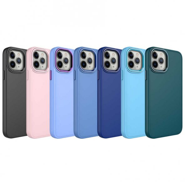 Apple iPhone 12 Pro Kılıf Metal Çerçeve ve Buton Tasarımlı Silikon Zore Luna Kapak - 2