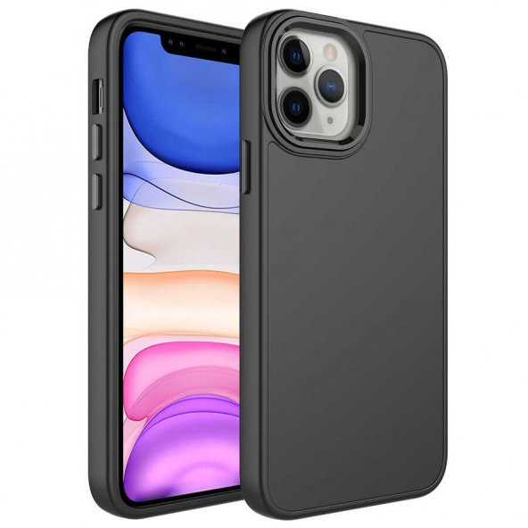 Apple iPhone 12 Pro Kılıf Metal Çerçeve ve Buton Tasarımlı Silikon Zore Luna Kapak - 10