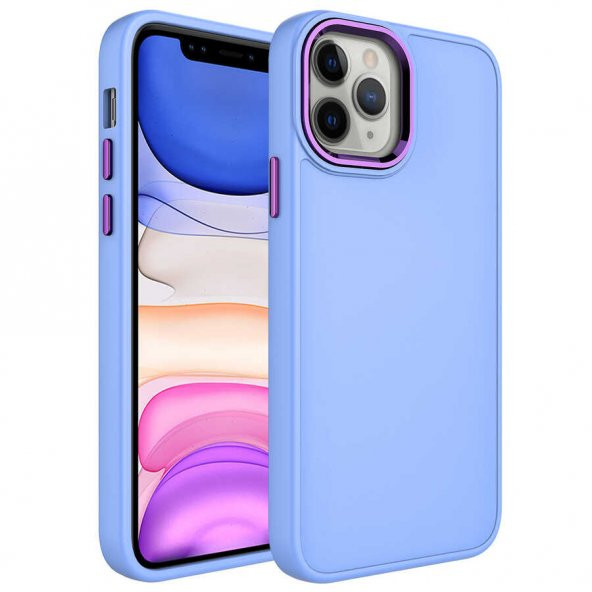 Apple iPhone 12 Pro Kılıf Metal Çerçeve ve Buton Tasarımlı Silikon Zore Luna Kapak - 11