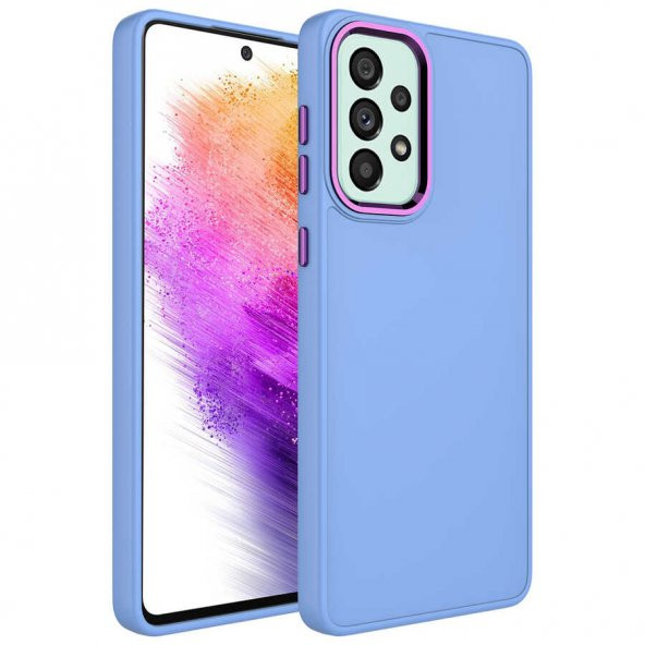 Galaxy A33 5G Kılıf Metal Çerçeve ve Buton Tasarımlı Silikon Zore Luna Kapak - 5