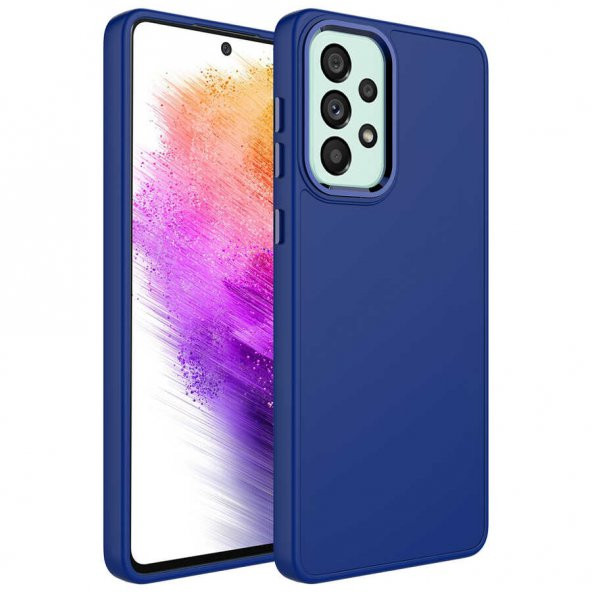 Galaxy A33 5G Kılıf Metal Çerçeve ve Buton Tasarımlı Silikon Zore Luna Kapak - 6