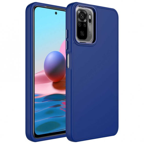 Xiaomi Redmi Note 10S Kılıf Metal Çerçeve ve Buton Tasarımlı Silikon Zore Luna Kapak - 6
