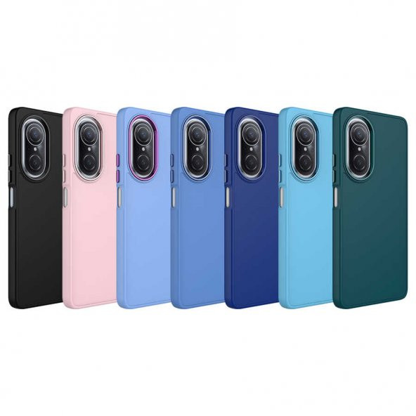 Huawei Nova 9 SE Kılıf Metal Çerçeve ve Buton Tasarımlı Silikon Zore Luna Kapak - 3