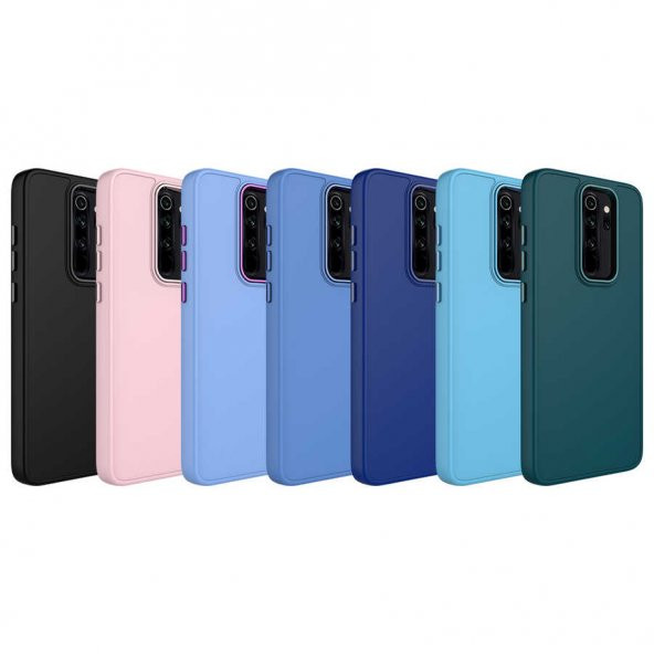 Xiaomi Redmi Note 8 Pro Kılıf Metal Çerçeve ve Buton Tasarımlı Silikon Zore Luna Kapak - 2