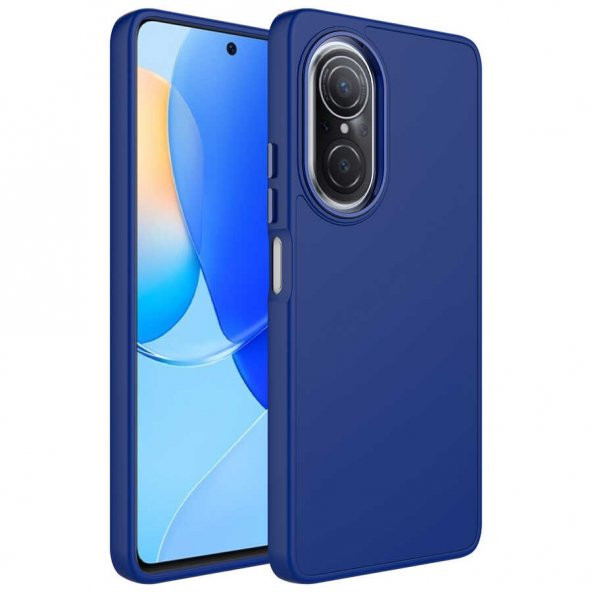 Huawei Nova 9 SE Kılıf Metal Çerçeve ve Buton Tasarımlı Silikon Zore Luna Kapak - 6
