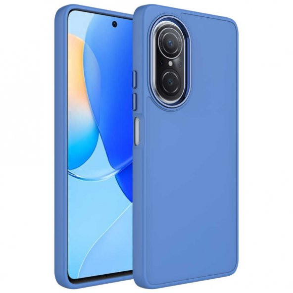 Huawei Nova 9 SE Kılıf Metal Çerçeve ve Buton Tasarımlı Silikon Zore Luna Kapak - 8