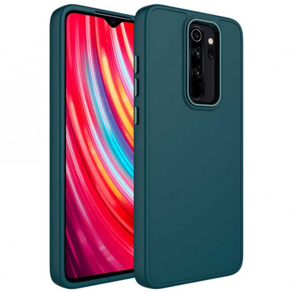 Xiaomi Redmi Note 8 Pro Kılıf Metal Çerçeve ve Buton Tasarımlı Silikon Zore Luna Kapak - 7
