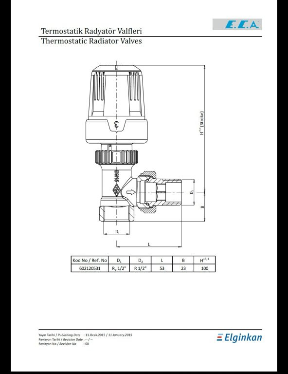 Eca Termostatik Vana trv4