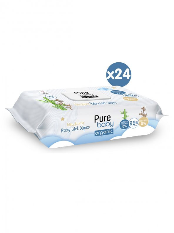 Pure Baby Organic Yenidoğan Islak Havlu 24x70 (1680 Yaprak) - 2