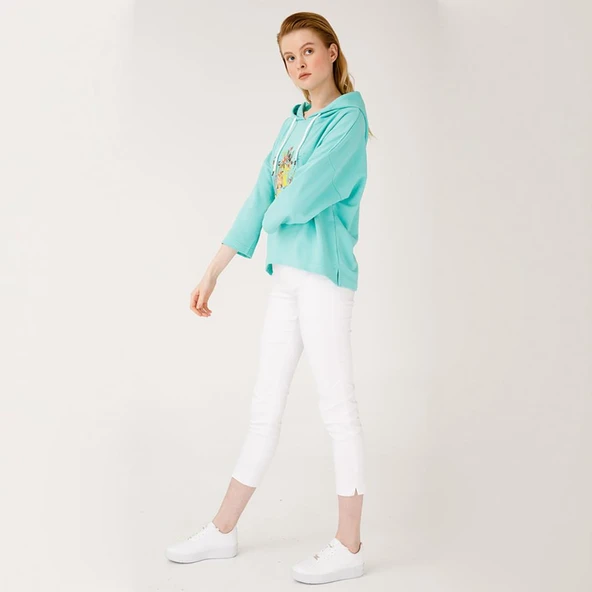 Biggdesign Nature Pedaldaki Bahçe Kadın Sweatshirt - 4