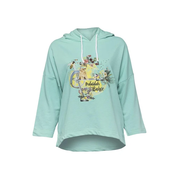 Biggdesign Nature Pedaldaki Bahçe Kadın Sweatshirt